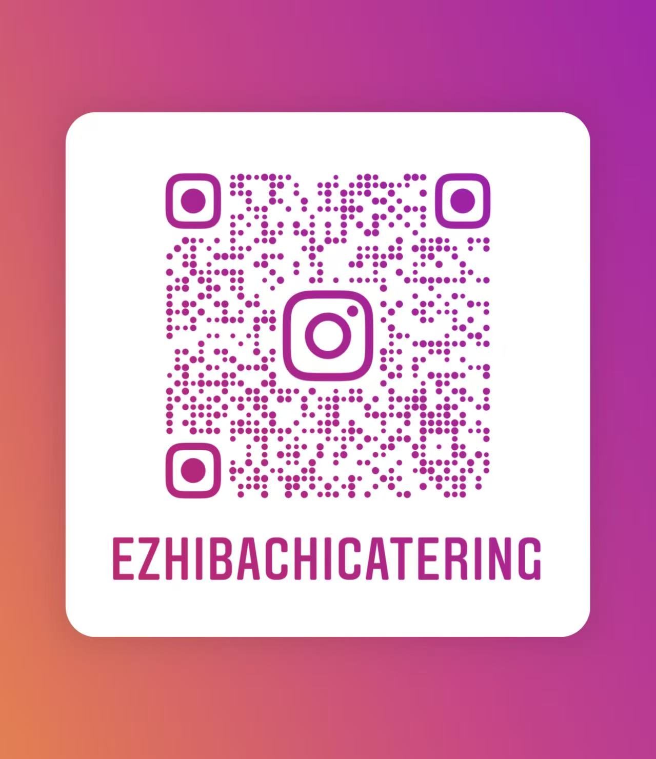 Scan to follow @ezhibachicatering on Instagram